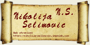 Nikolija Selimović vizit kartica